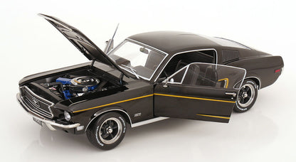 KK Scale 1968 Ford Mustang GT Fastback Black 1:12