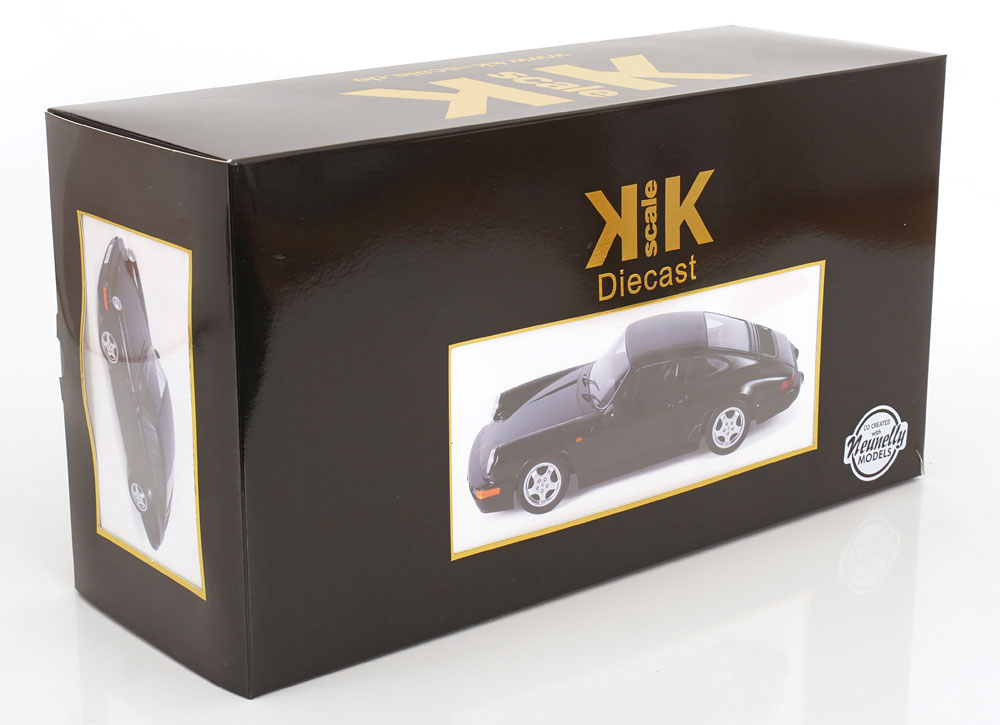 KK Scale 1992 Porsche 911 (964) RS Coupe w/ Cup Wheels Black 1:12