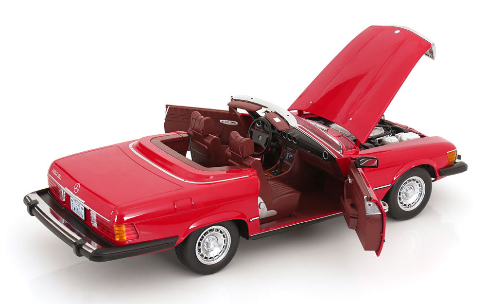 KK Scale 1985 Mercedes-Benz S Class 450 SL (R107) Convertible (Dallas TV Series) Red 1:12