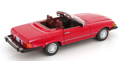 KK Scale 1985 Mercedes-Benz S Class 450 SL (R107) Convertible (Dallas TV Series) Red 1:12