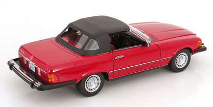 KK Scale 1985 Mercedes-Benz S Class 450 SL (R107) Convertible (Dallas TV Series) Red 1:12