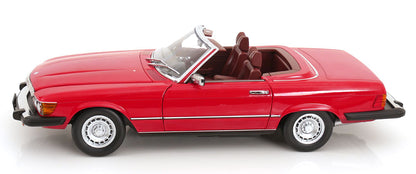 KK Scale 1985 Mercedes-Benz S Class 450 SL (R107) Convertible (Dallas TV Series) Red 1:12