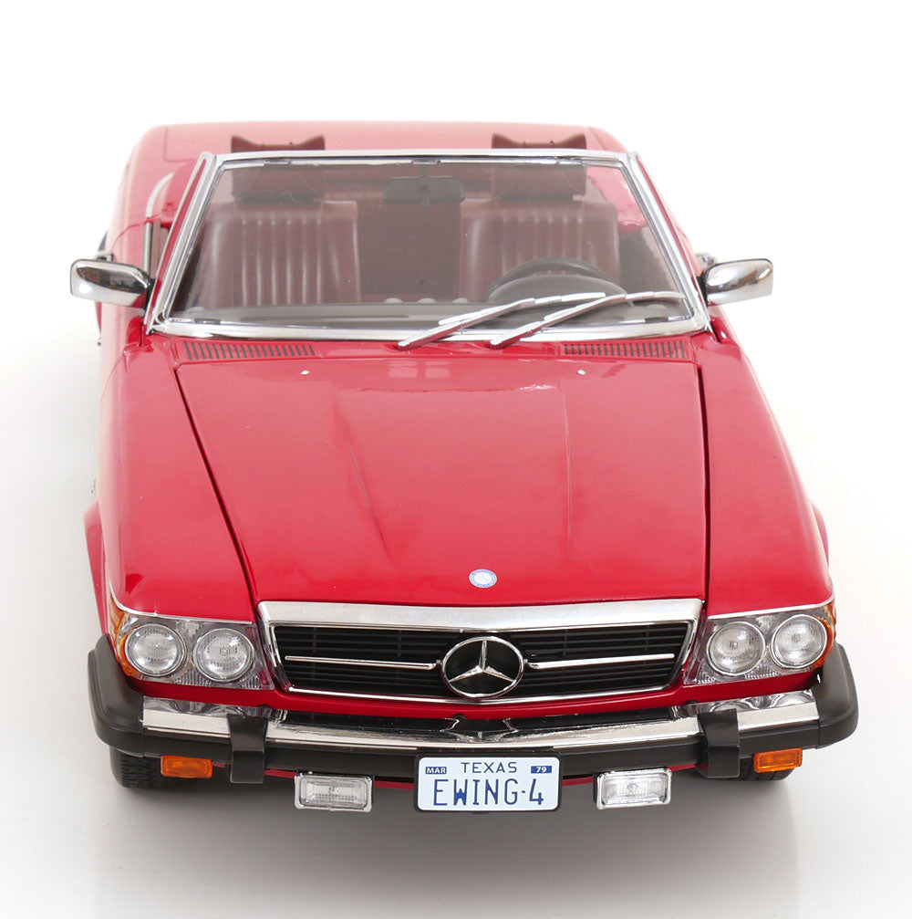KK Scale 1985 Mercedes-Benz S Class 450 SL (R107) Convertible (Dallas TV Series) Red 1:12