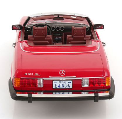 KK Scale 1985 Mercedes-Benz S Class 450 SL (R107) Convertible (Dallas TV Series) Red 1:12