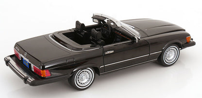 KK Scale 1985 Mercedes-Benz S Class 450 SL (R107) Convertible (American Gigilo) Black Metallic 1:12