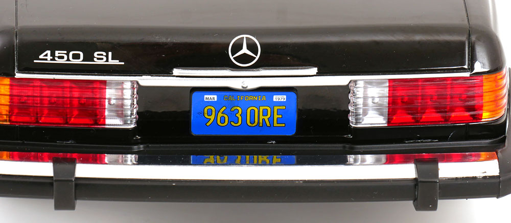 KK Scale 1985 Mercedes-Benz S Class 450 SL (R107) Convertible (American Gigilo) Black Metallic 1:12