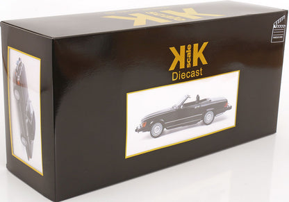 KK Scale 1985 Mercedes-Benz S Class 450 SL (R107) Convertible (American Gigilo) Black Metallic 1:12