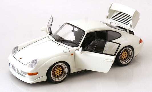 KK Scale 1996 Porsche 911 993 GT2 w/ Gold BBS Wheels White 1:12