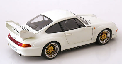 KK Scale 1996 Porsche 911 993 GT2 w/ Gold BBS Wheels White 1:12