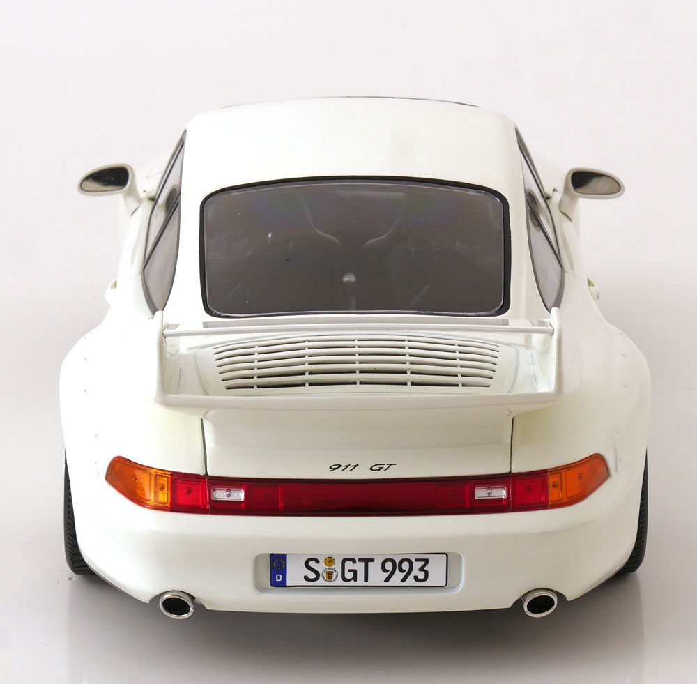 KK Scale 1996 Porsche 911 993 GT2 w/ Gold BBS Wheels White 1:12