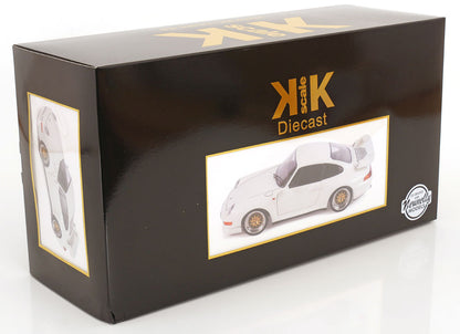 KK Scale 1996 Porsche 911 993 GT2 w/ Gold BBS Wheels White 1:12