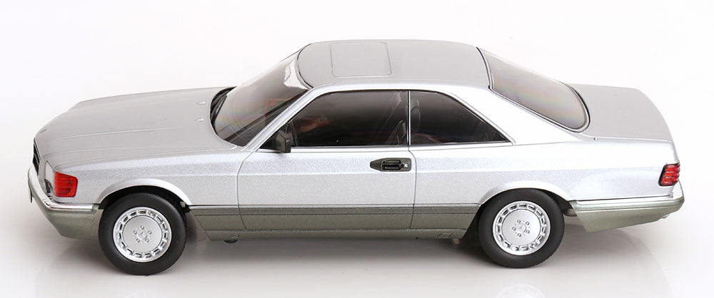 KK Scale 1985 Mercedes-Benz S Class 560 SEC (C126) Coupe Silver 2-Tone 1:18