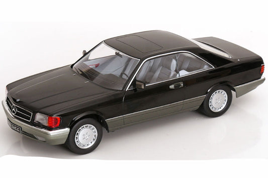 KK Scale 1985 Mercedes-Benz S Class 500SEC (C126) Coupe Black and Grey 1:18