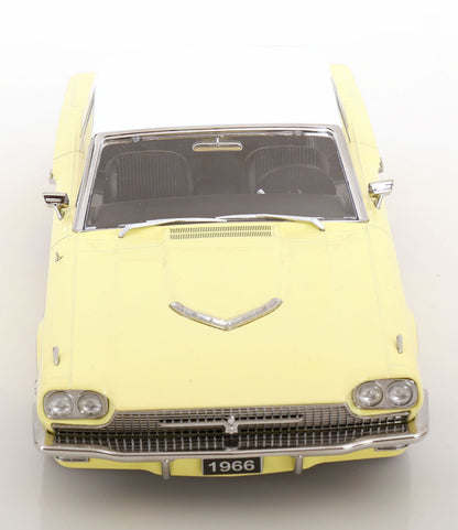KK Scale 1966 Ford Thunderbird Hardtop Coupe Pale Yellow 1:18