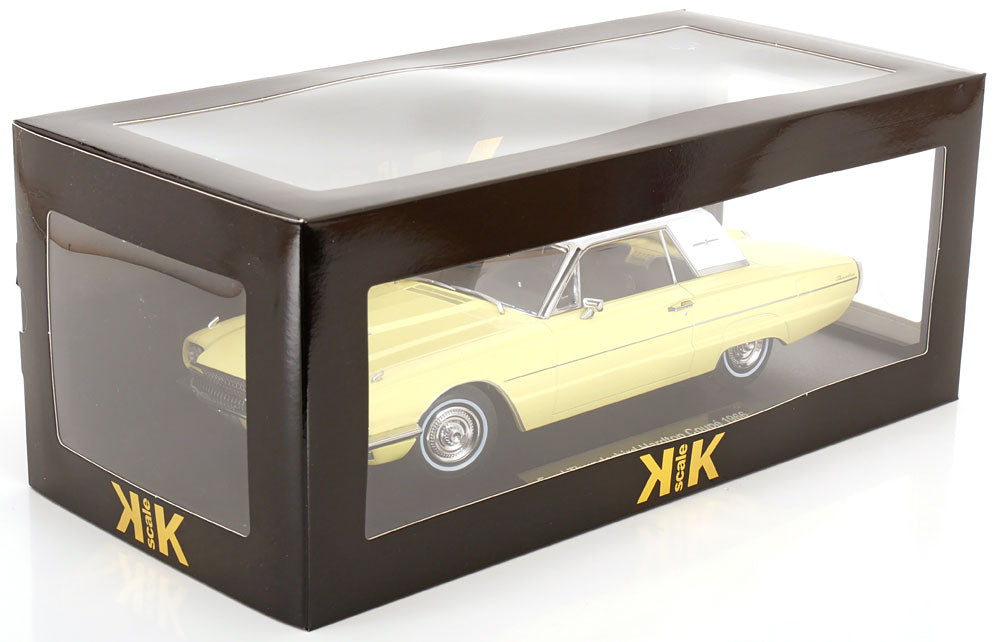 KK Scale 1966 Ford Thunderbird Hardtop Coupe Pale Yellow 1:18
