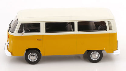 KK Scale 1972 Volkswagen T2b Minibus Yellow & White 1:18