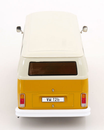 KK Scale 1972 Volkswagen T2b Minibus Yellow & White 1:18