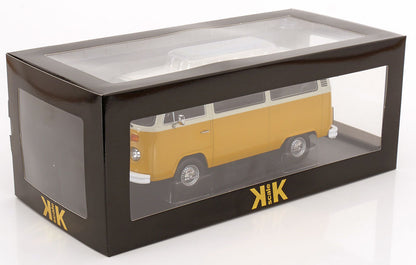 KK Scale 1972 Volkswagen T2b Minibus Yellow & White 1:18