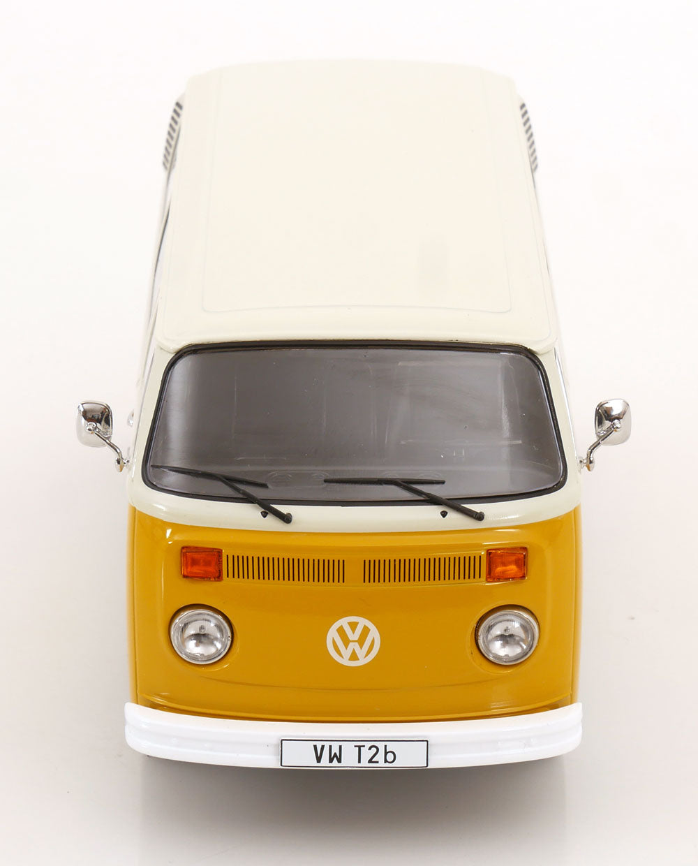 KK Scale 1972 Volkswagen T2b Minibus (Fuchs Wheels) Yellow & White 1:18