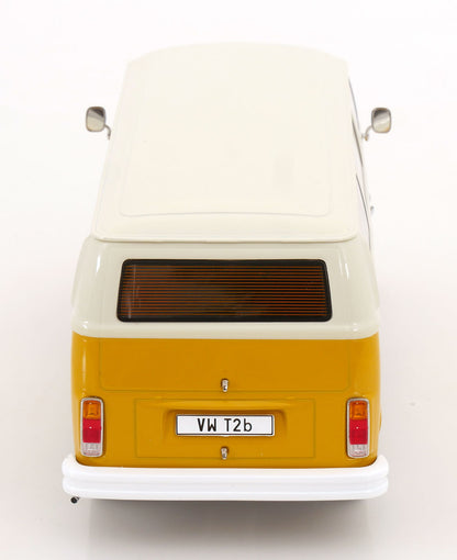 KK Scale 1972 Volkswagen T2b Minibus (Fuchs Wheels) Yellow & White 1:18