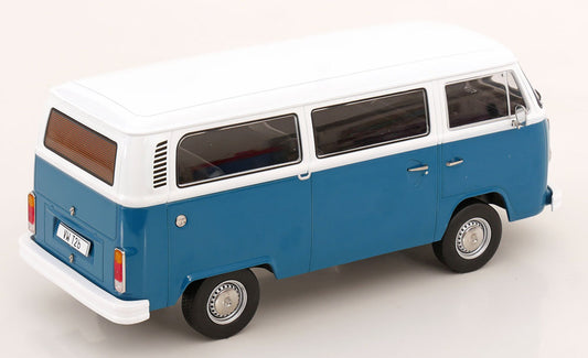 KK Scale 1972 Volkswagen T2b Minibus Blue & White 1:18