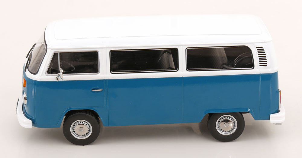 KK Scale 1972 Volkswagen T2b Minibus Blue & White 1:18