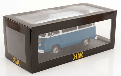 KK Scale 1972 Volkswagen T2b Minibus Blue & White 1:18