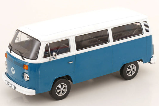 KK Scale 1972 Volkswagen T2b Minibus (Fuchs Wheels) Blue & White 1:18