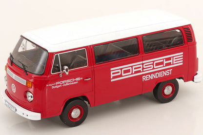 1/18 scale diecast vw minibus porsche renndienst red