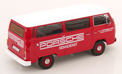 KK Scale 1972 Volkswagen T2b Minibus Porsche Renndienst Red 1:18
