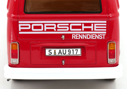 KK Scale 1972 Volkswagen T2b Minibus Porsche Renndienst Red 1:18