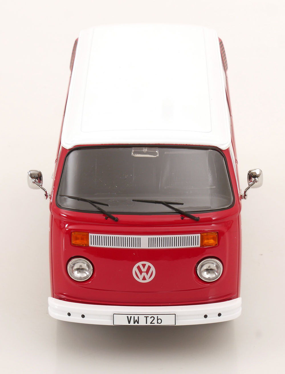 KK Scale 1972 Volkswagen T2b Minibus (Fuchs Wheels) Porsche Renndienst Red 1:18