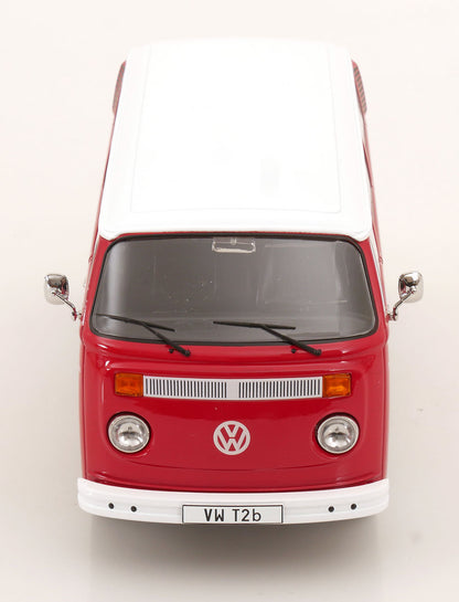 KK Scale 1972 Volkswagen T2b Minibus (Fuchs Wheels) Porsche Renndienst Red 1:18