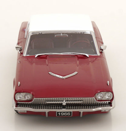 KK Scale 1966 Ford Thunderbird Coupe Dark Red Metallic 1:18