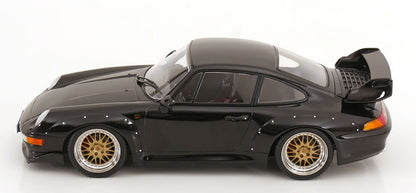 KK Scale 1996 Porsche 911 993 GT2 w/ Gold BBS Wheels Black 1:18