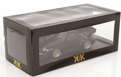KK Scale 1996 Porsche 911 993 GT2 w/ Gold BBS Wheels Black 1:18