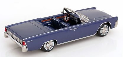 KK Scale 1963 Lincoln Continental Convertible "Lincoln Lawyer" Blue 1:18
