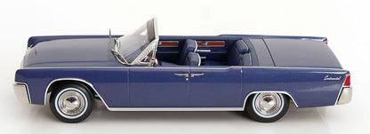 KK Scale 1963 Lincoln Continental Convertible "Lincoln Lawyer" Blue 1:18