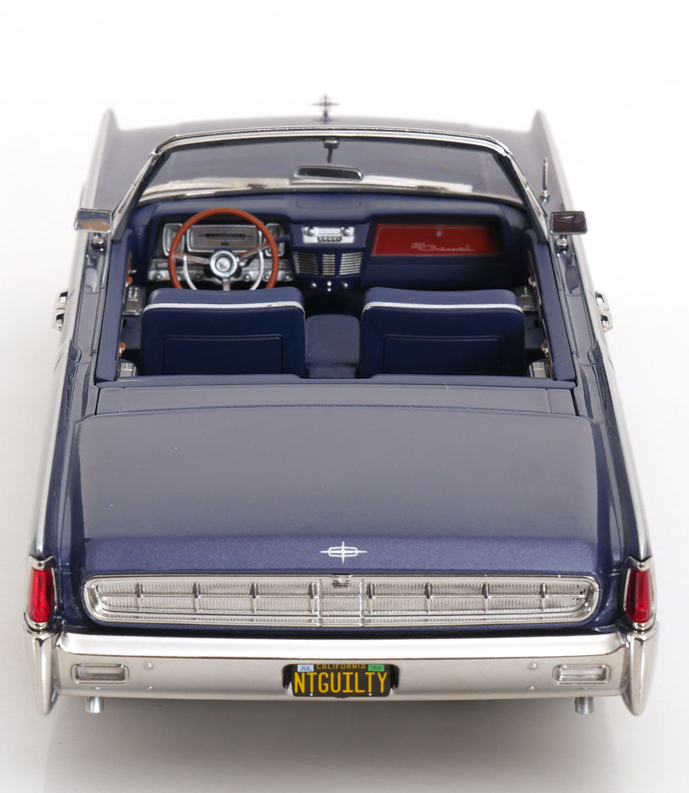 KK Scale 1963 Lincoln Continental Convertible "Lincoln Lawyer" Blue 1:18