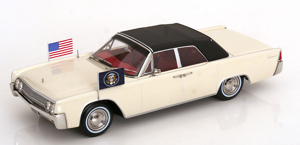 KK Scale 1963 Lincoln Continental Convertible JFK White 1:18