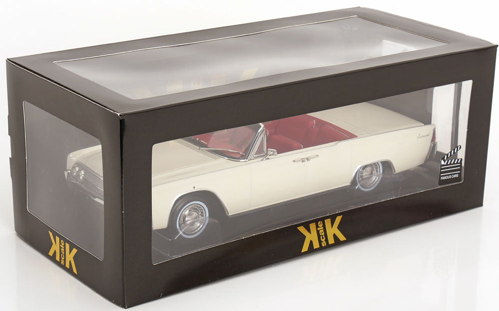 KK Scale 1963 Lincoln Continental Convertible JFK White 1:18