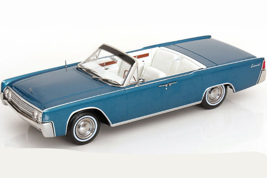 KK Scale 1963 Lincoln Continental Convertible Turquoise Blue 1:18