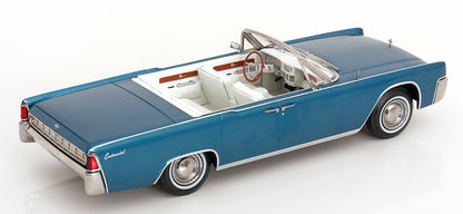 KK Scale 1963 Lincoln Continental Convertible Turquoise Blue 1:18