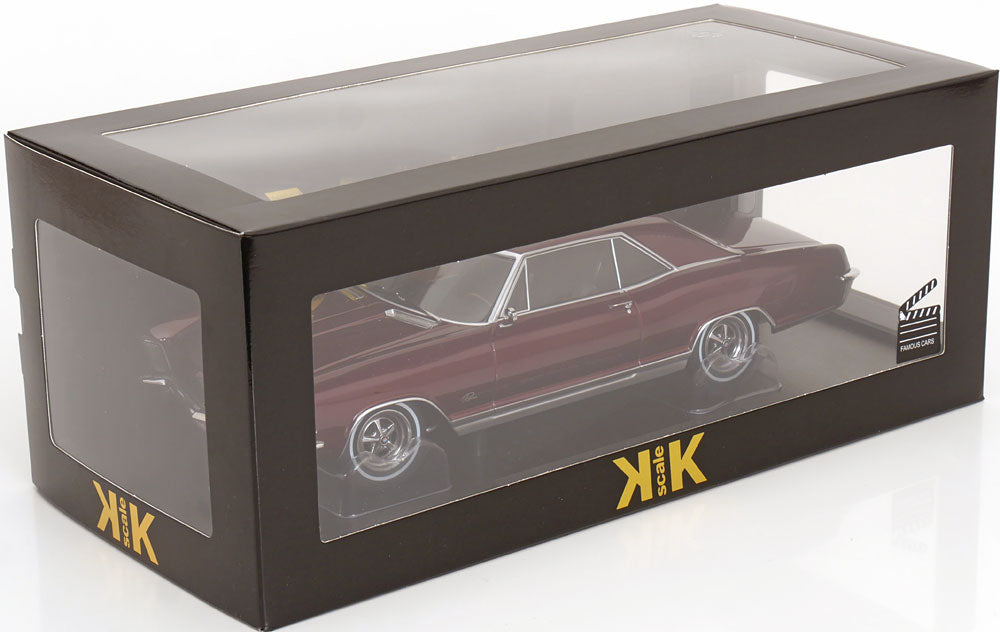 KK Scale 1965 Buick Riviera Dark Red Metallic 1:18