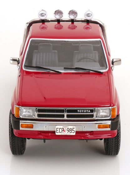 KK Scale 1985 Toyota Hilux Xtra Cab 4x4 Pickup Truck Red 1:18
