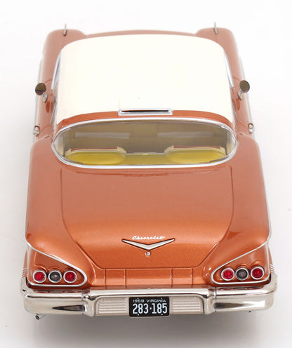 KK Scale 1958 Chevrolet Bel Air Impala Coupe Copper & Creme 1:18