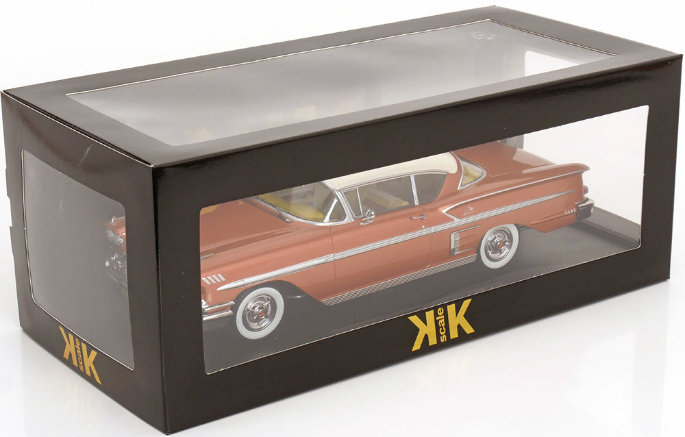 KK Scale 1958 Chevrolet Bel Air Impala Coupe Copper & Creme 1:18