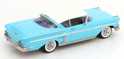 KK Scale 1958 Chevrolet Bel Air Impala Coupe Light Blue & Cream 1:18