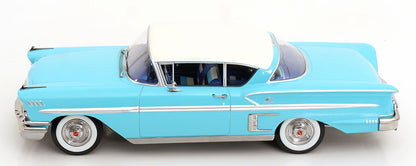 KK Scale 1958 Chevrolet Bel Air Impala Coupe Light Blue & Cream 1:18