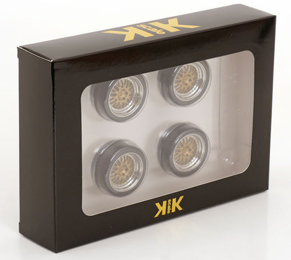 KK Scale BBS LM Gold Wheel and Tire Set 1:18